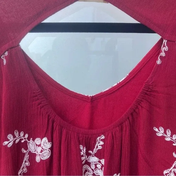 ALTER’D STATE Sz S Oversized Embroidered A-Line Puffy Sleeves V-Neck  Mini Dress - Picture 11 of 11
